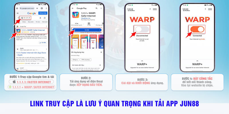 Link truy cập là lưu ý quan trọng khi tải app Jun88