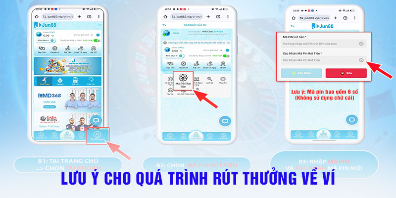 Lưu ý cho quá trình rút thưởng về ví